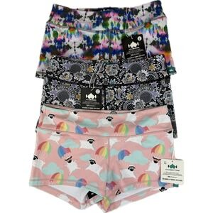 Wodbottom Shorts Women's Large Sheep Floral CrossFit Workout Gym Lot Of‎ 3 NWT